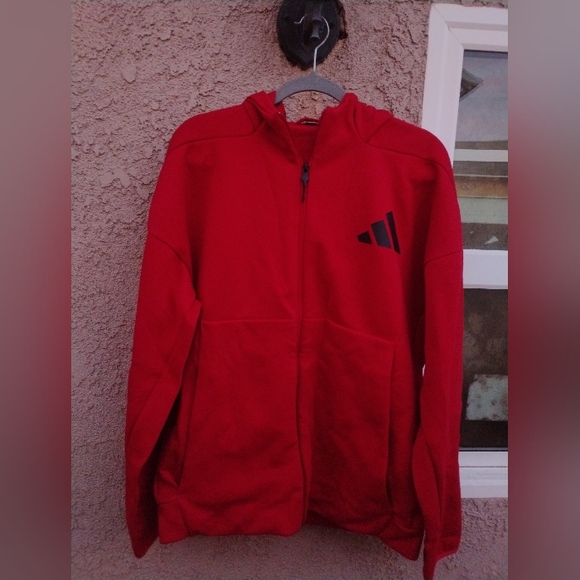 adidas Other - Adidas Red Zip-Up Hoodie For Men, New W TAGS